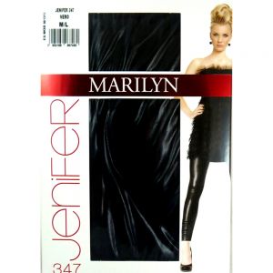 Marilyn Legginsy Jenifer 347 S/M  imitują skórę black